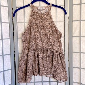 Gaze size M cheetah/leopard print halter tank top